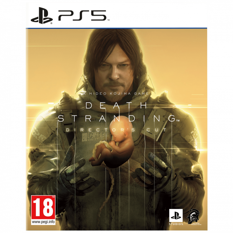 Omot igre Death Stranding Director’s Cut za PlayStation 5 sa likovima Normana Reedusa i Madsa Mikkelsena