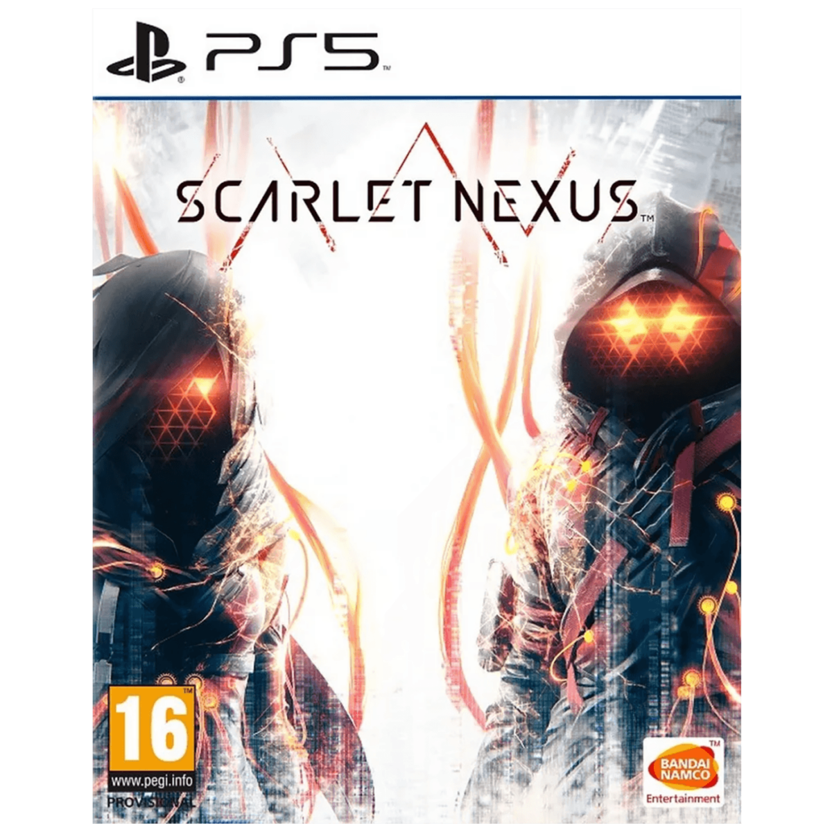 Omot igre Scarlet Nexus za PlayStation 5 sa glavnim likovima i futurističkim dizajnom