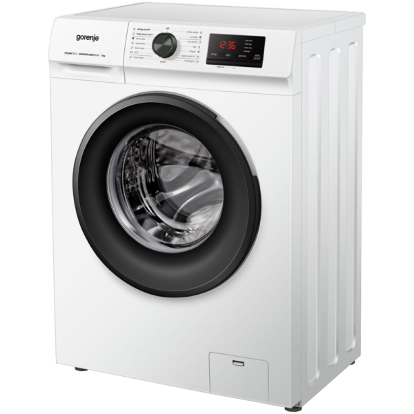 Gorenje mašina za veš WNHVB72SDS sa belim kućištem i digitalnim displejem