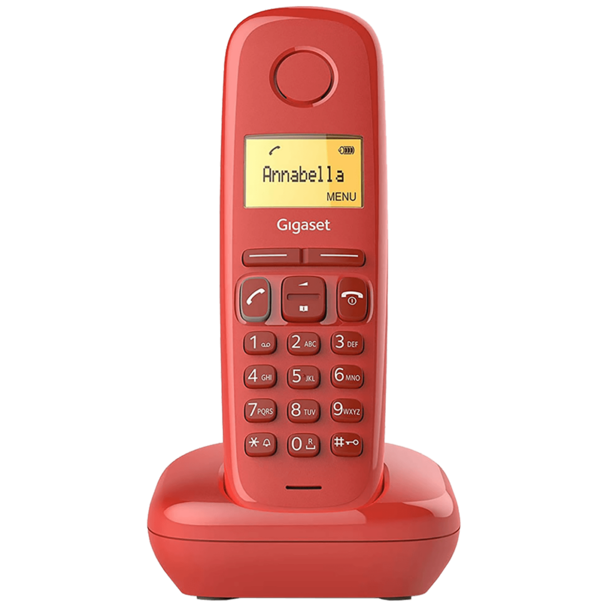 Gigaset A170 crveni bežični DECT telefon sa LCD displejem i elegantnim dizajnom