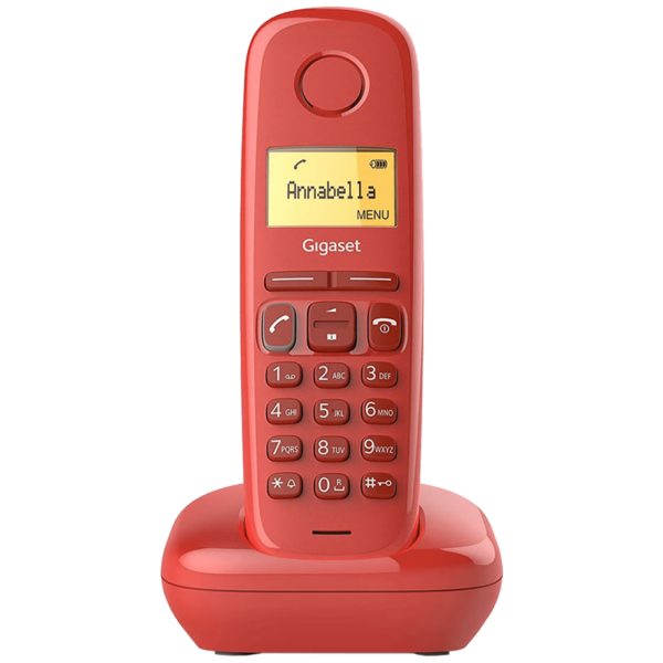 Gigaset A170 crveni bežični DECT telefon sa LCD displejem i elegantnim dizajnom