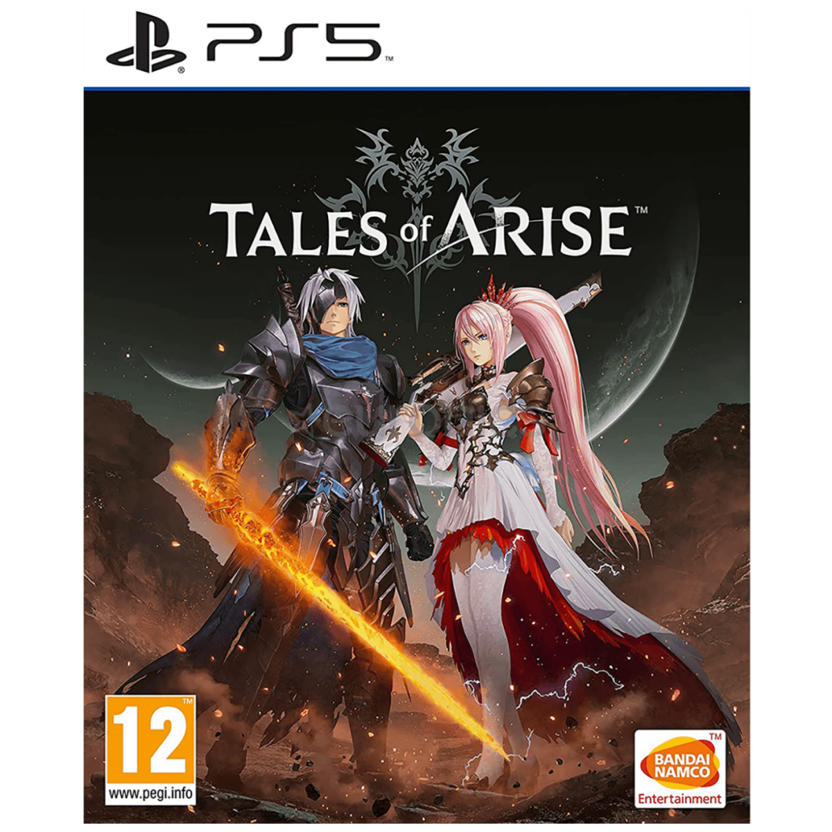 Naslovnica igre Tales of Arise za PlayStation 5 sa logom Bandai Namco