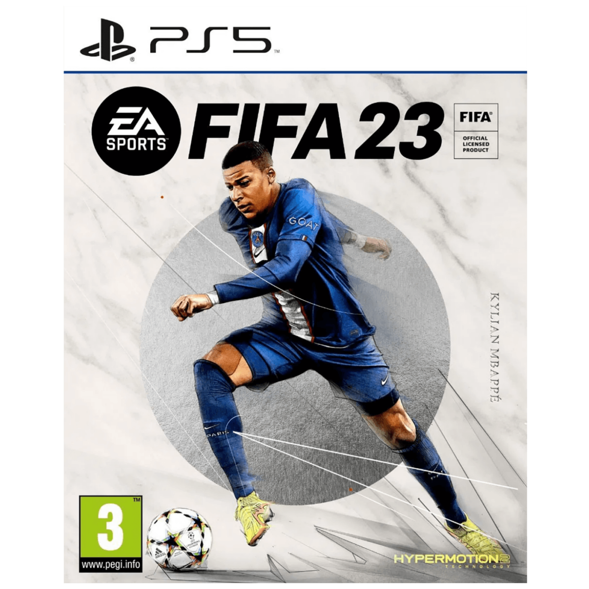 FIFA 23 igra za PlayStation 5 sa prikazom nogometnog terena i igrača