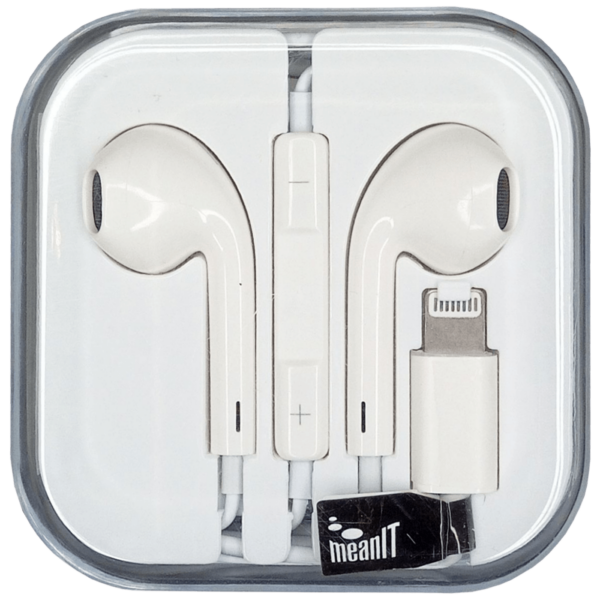 MeanIT in ear slušalice sa mikrofonom za iPhone, crne boje sa ergonomskim dizajnom