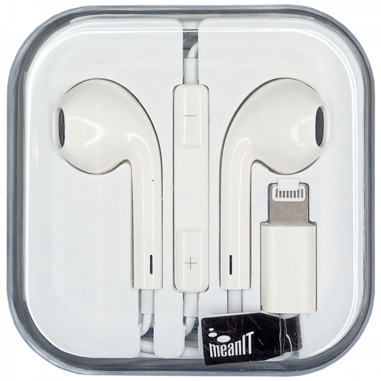 MeanIT in ear slušalice sa mikrofonom za iPhone, crne boje sa ergonomskim dizajnom