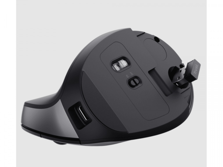 Trust Bayo II crni ergonomski wireless miš sa silent klikovima i USB priključkom