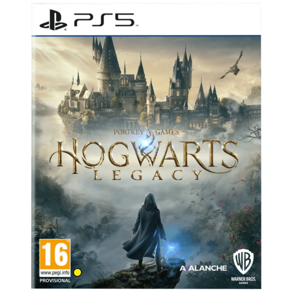 Omot igre Hogwarts Legacy za PlayStation 5 sa logom Warner Bros