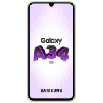 Samsung Galaxy A34 5G smartphone u lime boji sa 6.6" ekranom i trostrukom kamerom