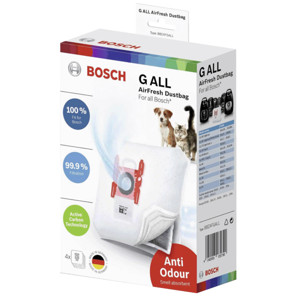Pakovanje od 4 Bosch AirFresh vrećice za usisivač sa aktivnim ugljenom