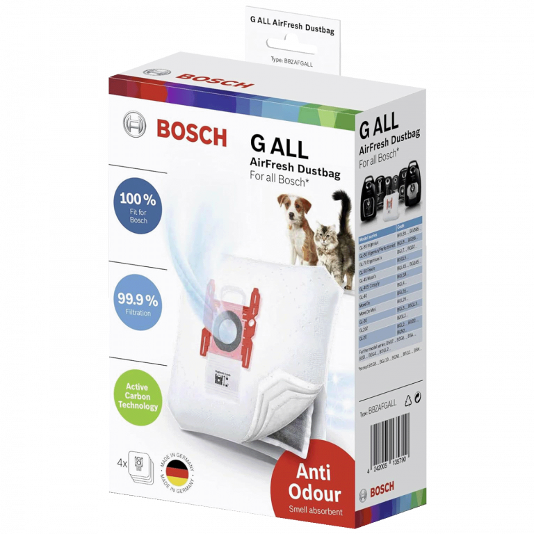 Pakovanje od 4 Bosch AirFresh vrećice za usisivač sa aktivnim ugljenom