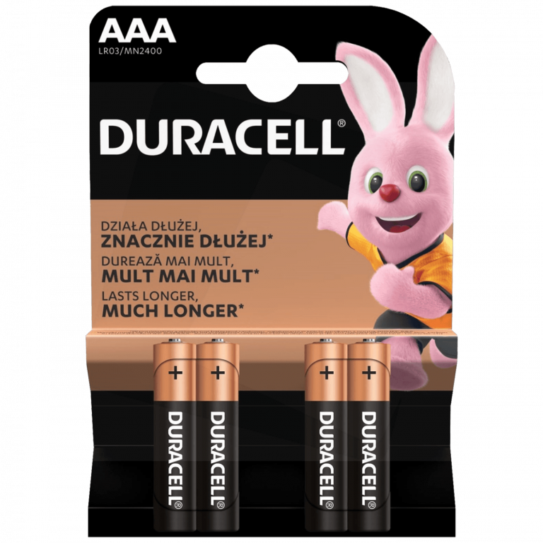 Duracell AAA alkalne baterije u blister pakovanju od 4 komada