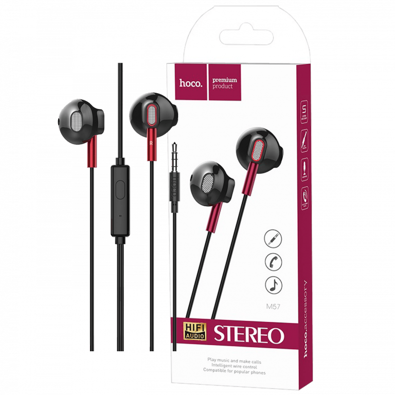 Crne hoco M57 Sky Sound slušalice sa mikrofonom i 1.2 m kablom