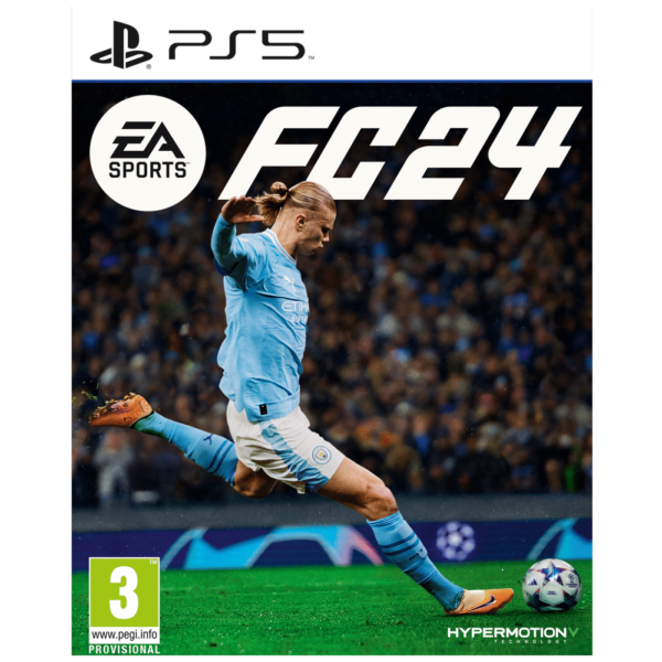 EA SPORTS FC 24 igra za PlayStation 5 sa naslovnicom koja prikazuje poznate nogometaše