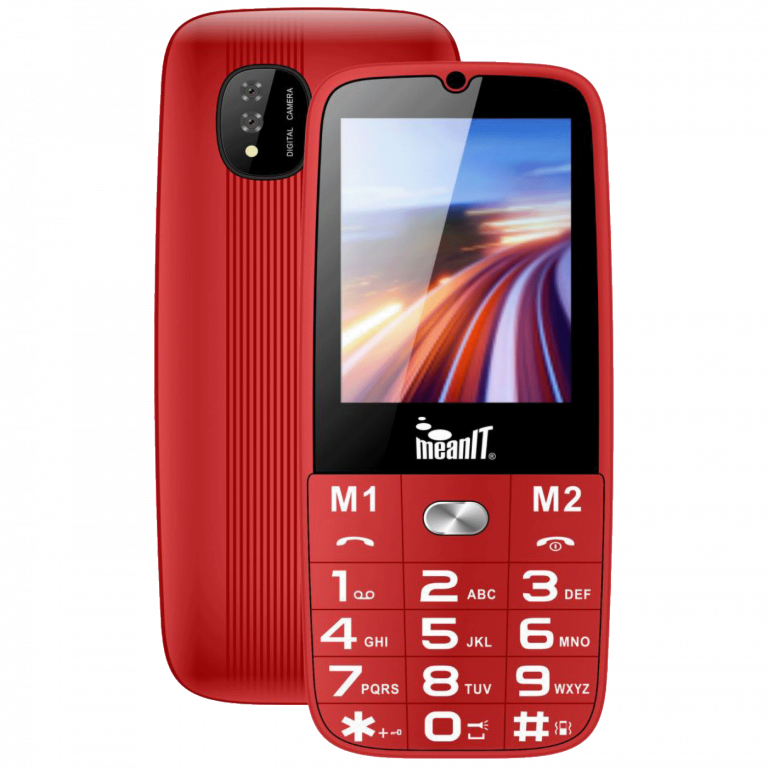 Crveni MeanIT Senior 15 mobilni telefon sa velikim tipkama i SOS dugmetom