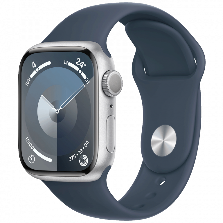 Apple Watch Series 9 GPS 41mm Silver pametni sat na ruci, prikazujući srebrno kućište i OLED zaslon
