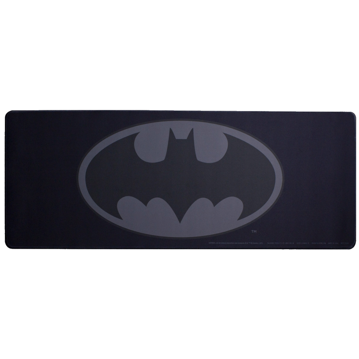 Paladone podloga za miš sa crnim Batman logom na sivoj podlozi, dimenzije 30x80 cm