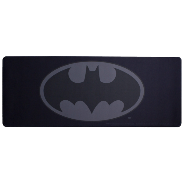 Paladone podloga za miš sa crnim Batman logom na sivoj podlozi, dimenzije 30x80 cm