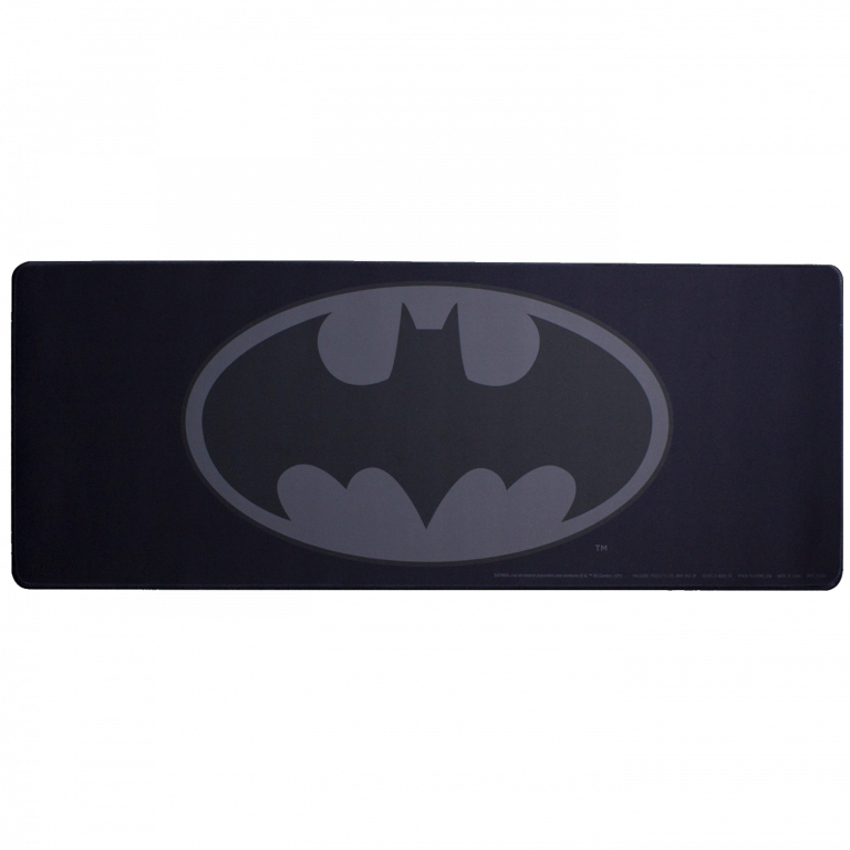 Paladone podloga za miš sa crnim Batman logom na sivoj podlozi, dimenzije 30x80 cm