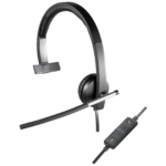Logitech H650e Mono slušalice sa mikrofonom, crne boje sa podesivom trakom za glavu i kontrolnim dugmetima na kabelu