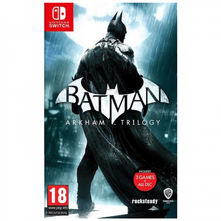 Batman Arkham Trilogy za Nintendo Switch - omot igre sa likom Batmana