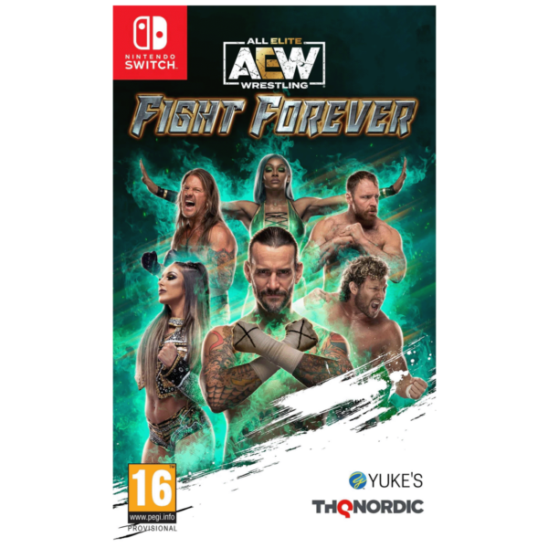 Naslovnica igre AEW Fight Forever za Nintendo Switch sa borcima u ring