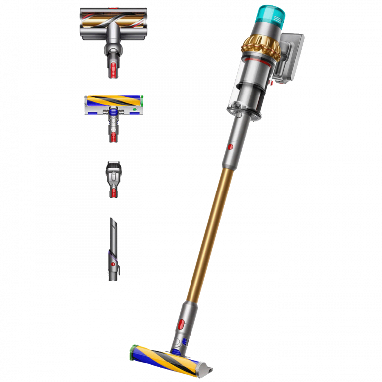 Dyson V15 Detect Absolute Gold - zlatni ručni usisavač sa LCD zaslonom i osvijetljenom četkom