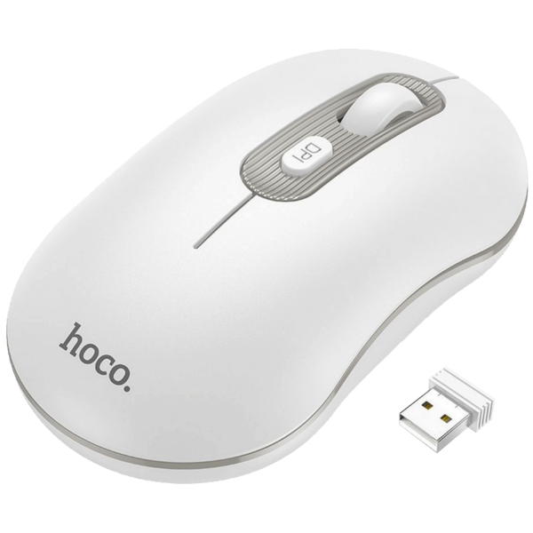 HOCO GM21 bežični optički miš u boji platinum white/gray sa USB nano priključkom
