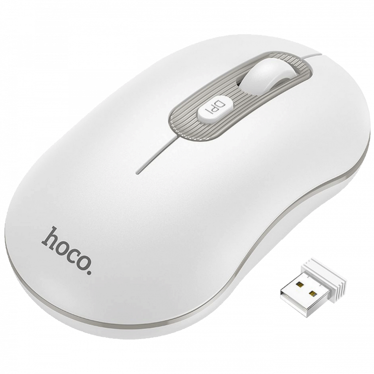 HOCO GM21 bežični optički miš u boji platinum white/gray sa USB nano priključkom