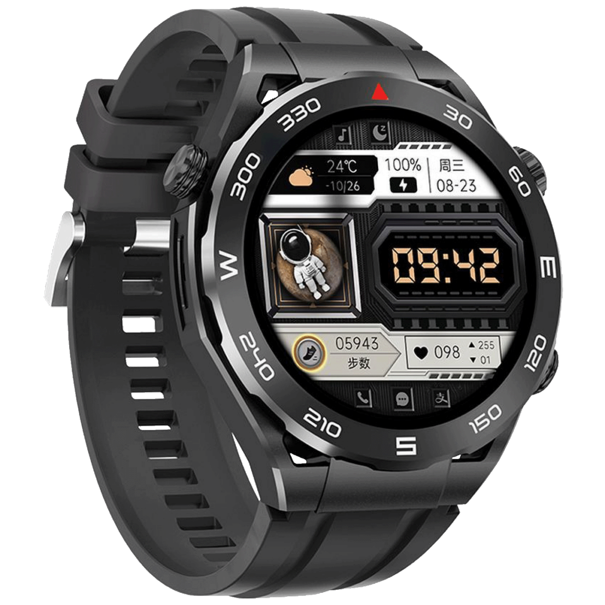 HOCO Y16 Black pametni sat sa crnim remenom i 1.39" ekranom