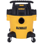 DeWALT DXV20PTA usisavač za suho i mokro čišćenje sa crvenim kućištem i dodatnim nastavcima.