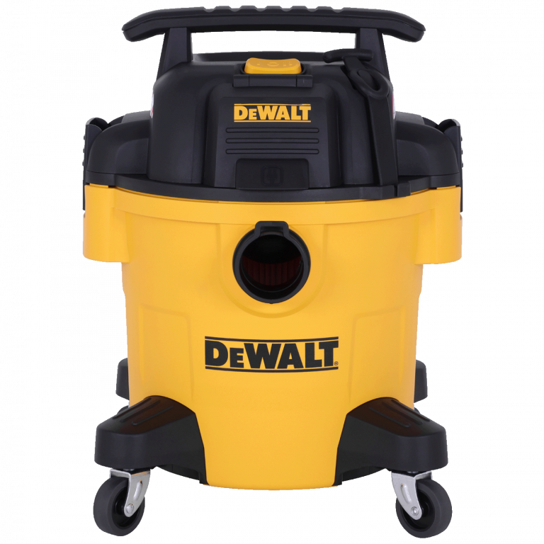 DeWALT DXV20PTA usisavač za suho i mokro čišćenje sa crvenim kućištem i dodatnim nastavcima.