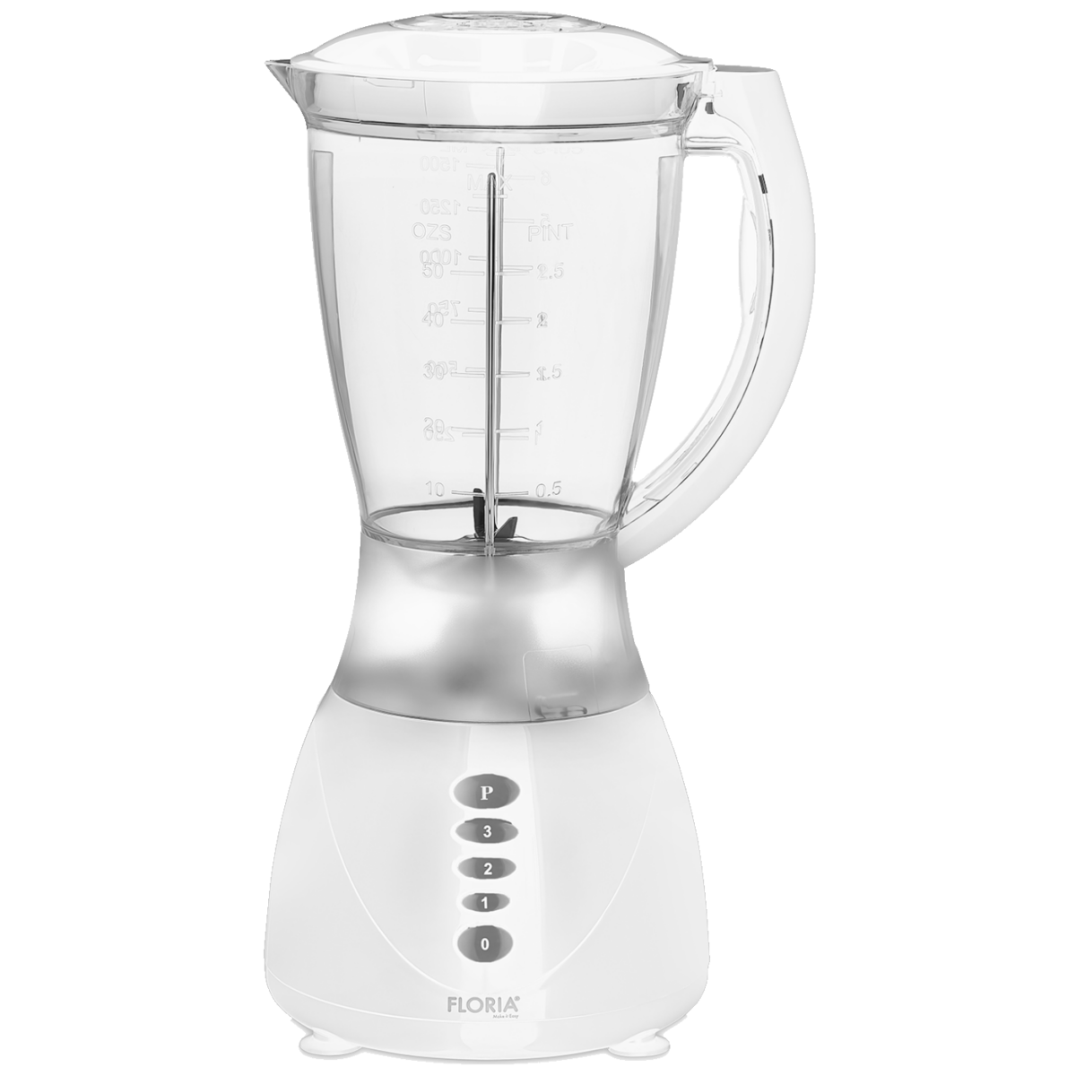 Floria bijeli blender sa čeličnim noževima i ergonomskom drškom