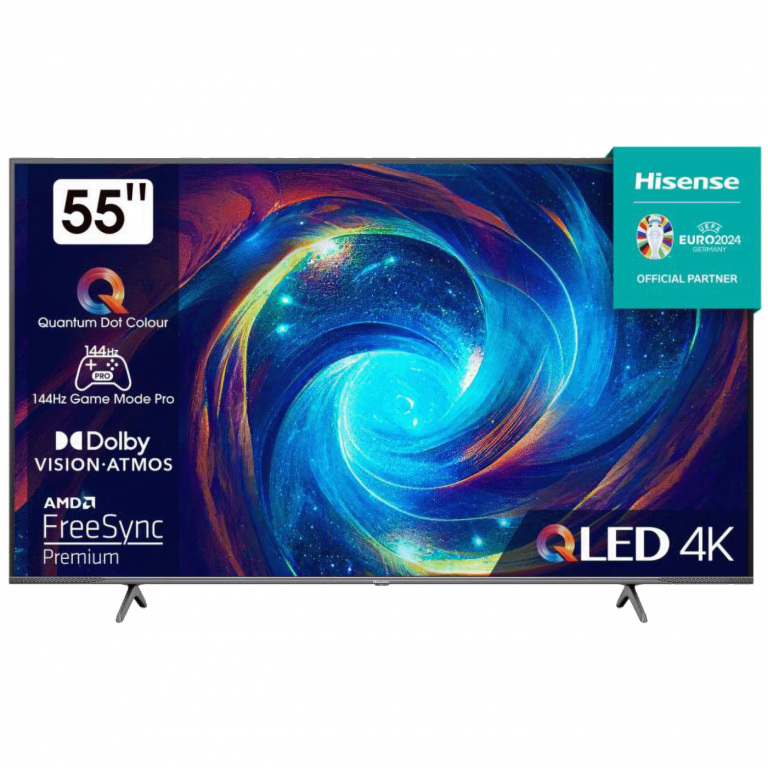 Hisense Smart QLED TV 55E7KQ PRO sa 55-inčnim ekranom, 4K rezolucijom i modernim dizajnom