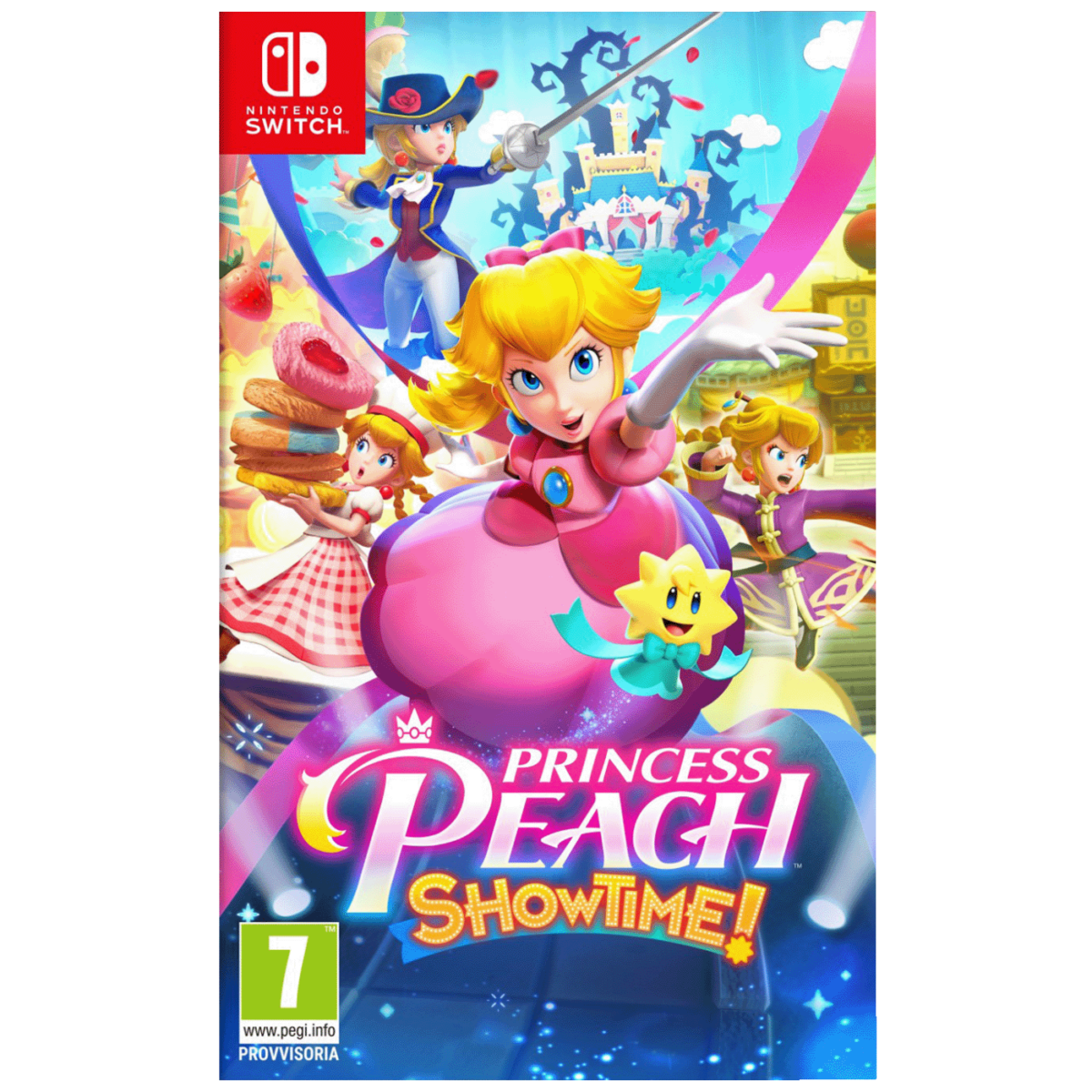 Nintendo igra Princess Peach Showtime za Nintendo Switch sa slikom princeze Peach u različitim transformacijama