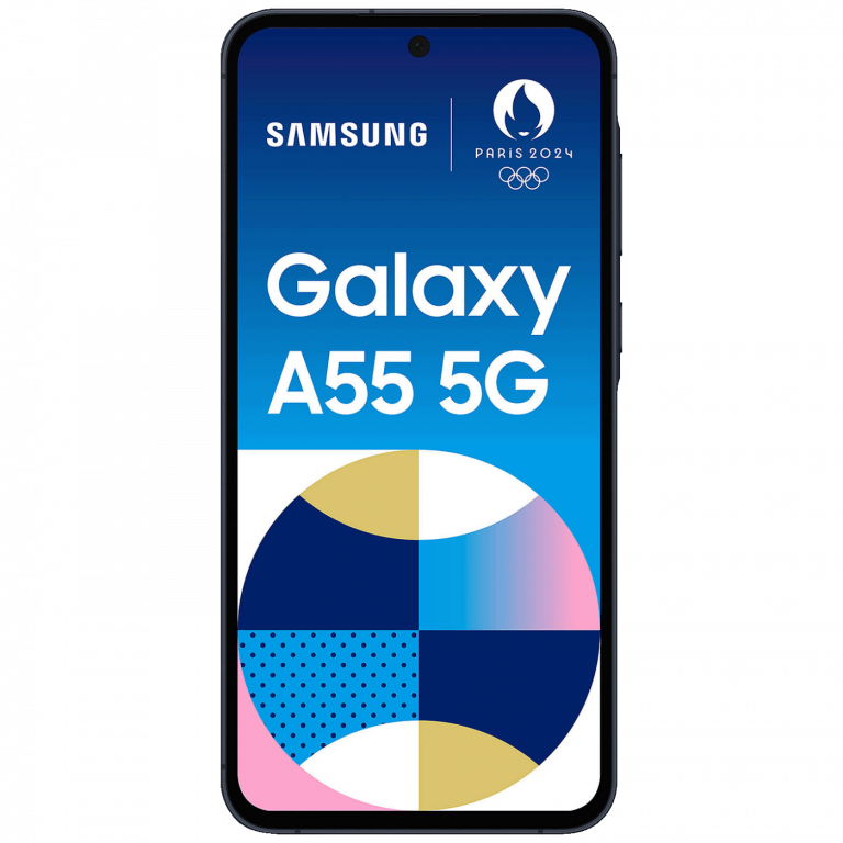 Samsung Galaxy A55 5G smartphone u navy boji sa 6.6" ekranom i trostrukom kamerom