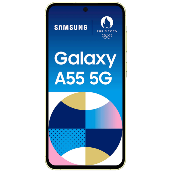 Samsung Galaxy A55 5G smartphone u limun boji sa 6.6" ekranom i trostrukom kamerom