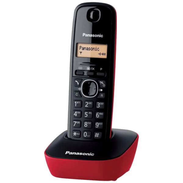 Panasonic KX-TG1611FXR bežični telefon crno-crvene boje sa LED displejem