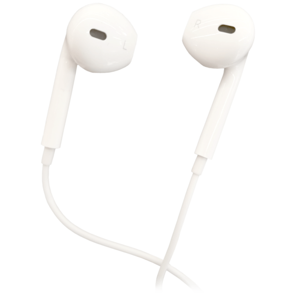 Bijele stereo slušalice MeanIT SLUNI4 sa 3.5mm konektorom i silikonskim ulošcima