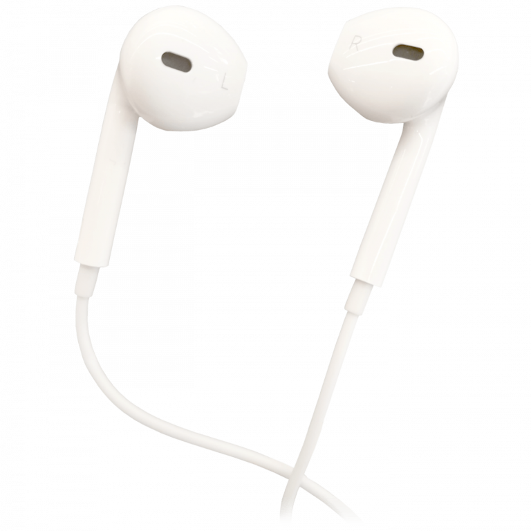 Bijele stereo slušalice MeanIT SLUNI4 sa 3.5mm konektorom i silikonskim ulošcima