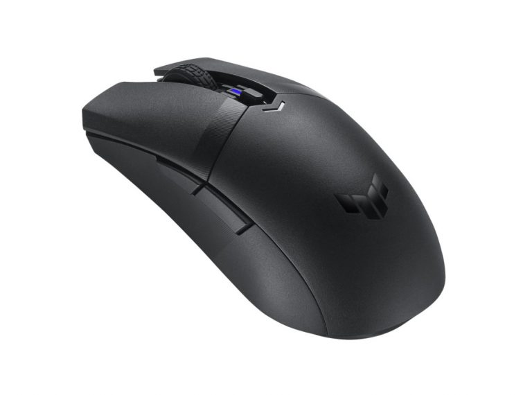 ASUS TUF Gaming M4 wireless miš sa crnim ergonomskim dizajnom i RGB osvetljenjem