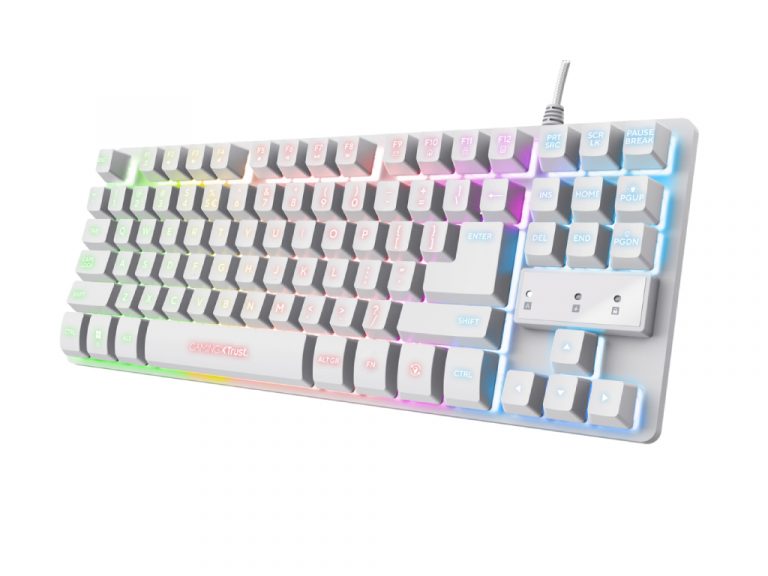 Trust GXT833W Thado TKL bijela gaming tastatura sa LED osvetljenjem i US rasporedom