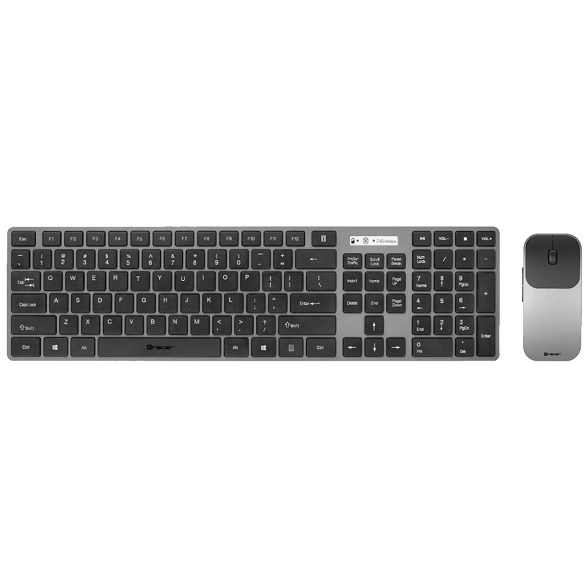 Tracer bežična tastatura i miš set s nano prijemnikom, crne boje, na radnom stolu