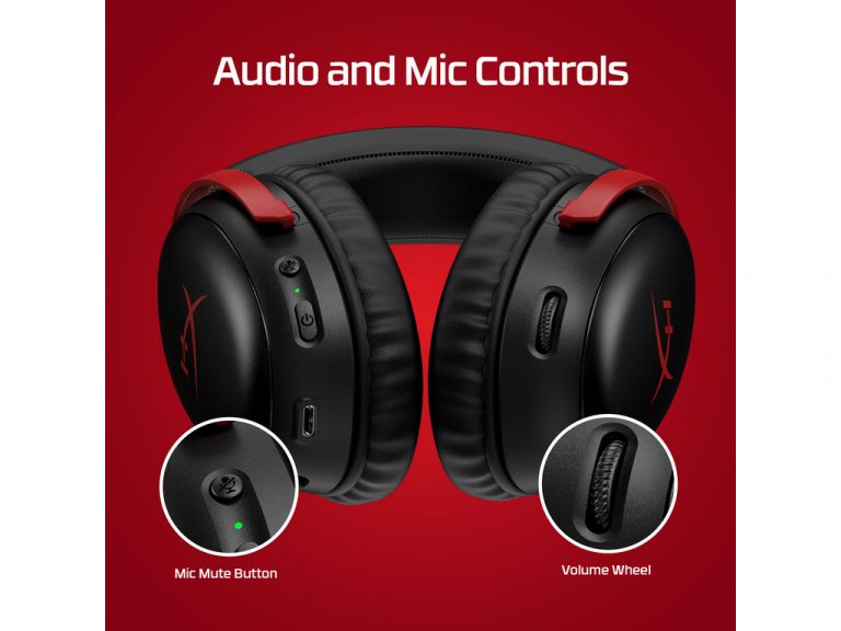 HyperX Cloud III Wireless gaming slušalice u crno-crvenoj boji sa bežičnom konekcijom