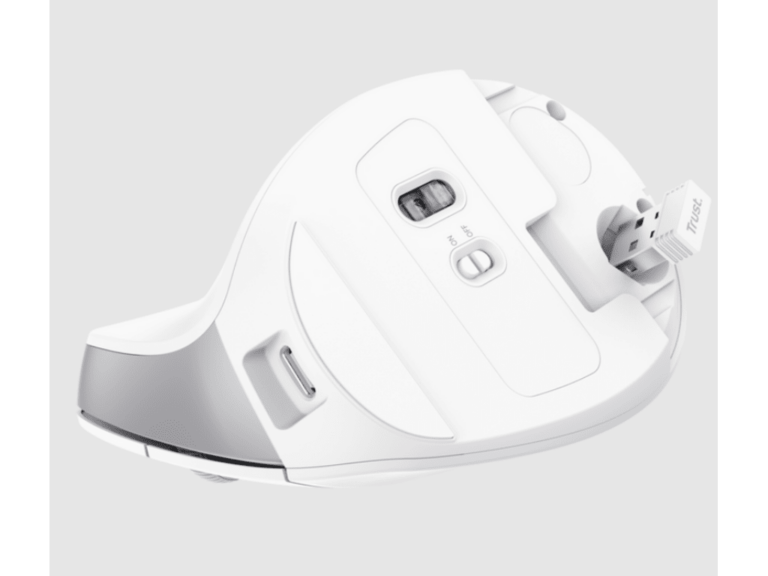 Bijeli ergonomski wireless miš Trust Bayo II sa 6 tipki i USB priključkom