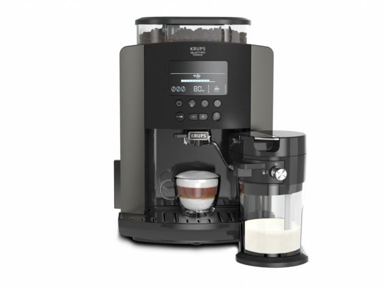 Krups Arabica Latte EA819E10 automatski espresso aparat sa LED displejem i čeličnim mlinom