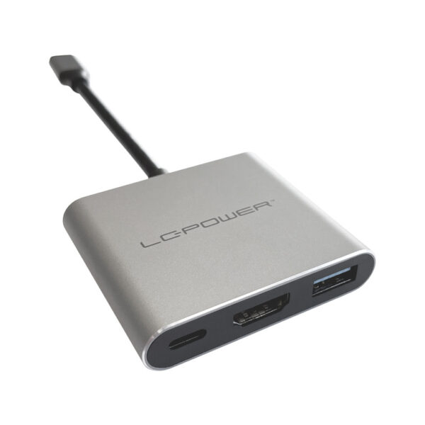 LC-Power USB-C Hub sa HDMI i USB priključcima na beloj podlozi