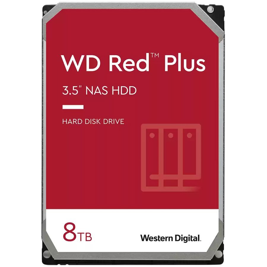 WD Red Plus 8TB NAS hard disk sa oznakama kapaciteta i brenda Western Digital