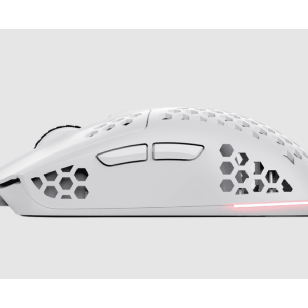 Bijeli Trust GXT928 Helox RGB gaming miš sa 6 tipki i osvetljenjem