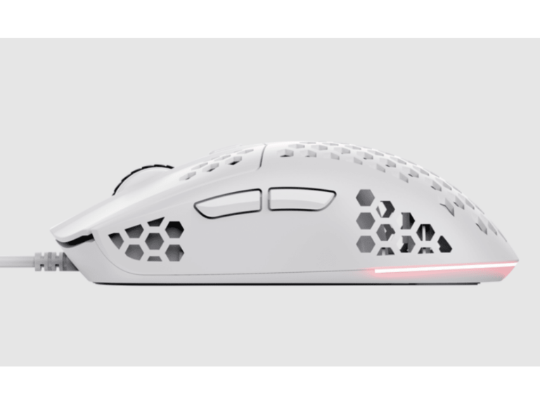Bijeli Trust GXT928 Helox RGB gaming miš sa 6 tipki i osvetljenjem