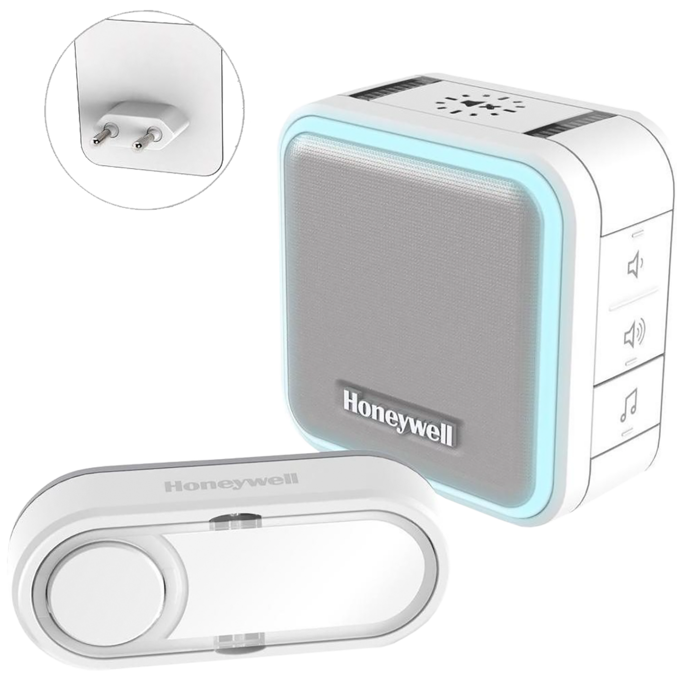 Honeywell bežično kućno zvono DC515EP2 u bijeloj boji sa gumbom i unutarnjom jedinicom